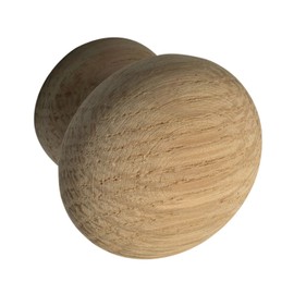 ALLES IM GRIFF Hemera Furniture Knob Diameter 35 mm – Furniture Knob Made of Wood Depth 28 mm – Knob for Cupboard, Raw Oak