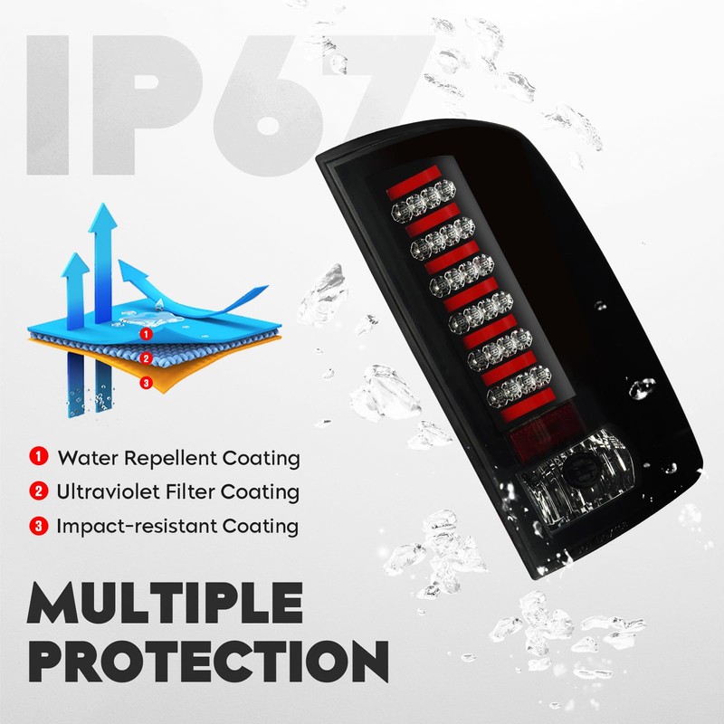 Cenfeild LED Tail Lights Pair Compatible with Dodge Ram 1500