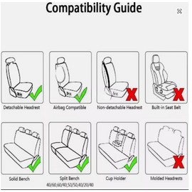Toolzia PU Leather Car Seat Covers - Universal 5-Seat Full Set