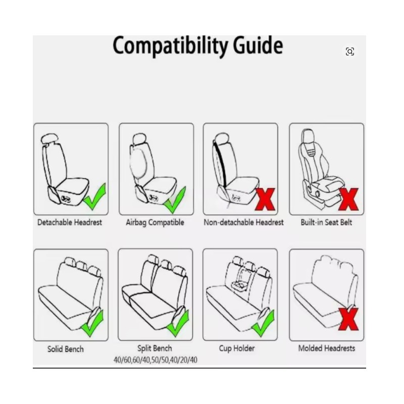 Toolzia PU Leather Car Seat Covers - Universal 5-Seat Full