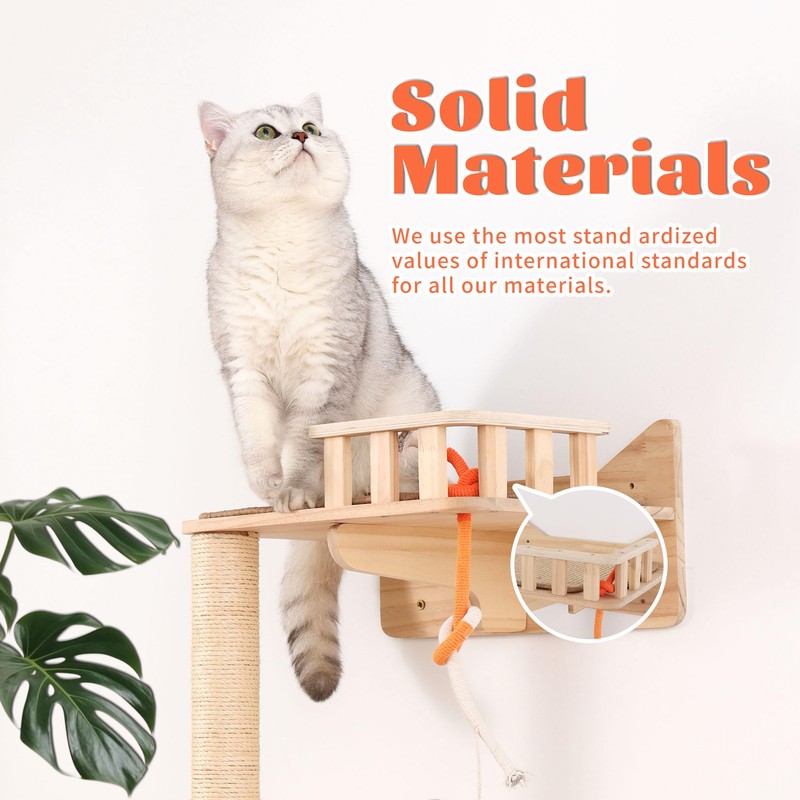 MIUZMORE Wall Mounted Cat Tree - 7 PCS Cat Wall