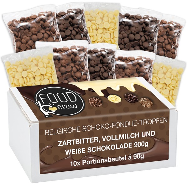 FOOD crew 900g belgische Schokolade für Fondue - Mix aus