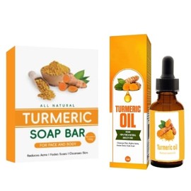 Turmeric Soap set for Women-2PCS with turmeric face oil