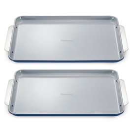 Caraway Non-Stick Ceramic Large Baking Sheet Duo - Naturally Slick Ceramic Coating - Non-Toxic, PTFE & PFOA Free - Perfect for Baking, Roasting, and More - Large (18" x 13") - Navy