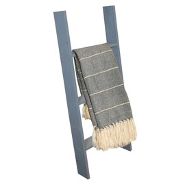 BARNWOODUSA Throw Blanket Ladder – Fully Assembled Reclaimed Wood – Rustic Decorative Ladder for Towels, Quilts, & More – Perfect Decor for Bathroom, Porch, or Living Room,3-Foot Slate Blue