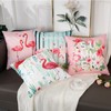 4 Pcs Flamingo Throw Pillow Covers Decorative Pink Bird Pillowcases