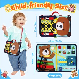 HappyKidsClub Busy Board from 1 2 3 4 Years, Montessori Toy from 1 2 3 4 Years Gift Boy Girl 1-4 Years Activity Board Motor Skills Toy Aeroplane Toy Christmas Gifts for Children