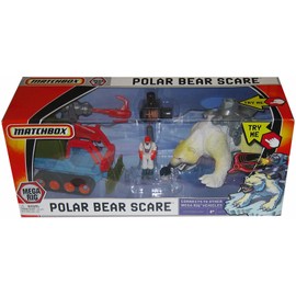 - Matchbox Mega Rig Adventure - Polar Bear Scare with Retractable Capture Rope, Tundra Tent, Matchbox Man, Ice Plow, Net Launcher, Polar Bear, Capture Collar and Baby Penguin