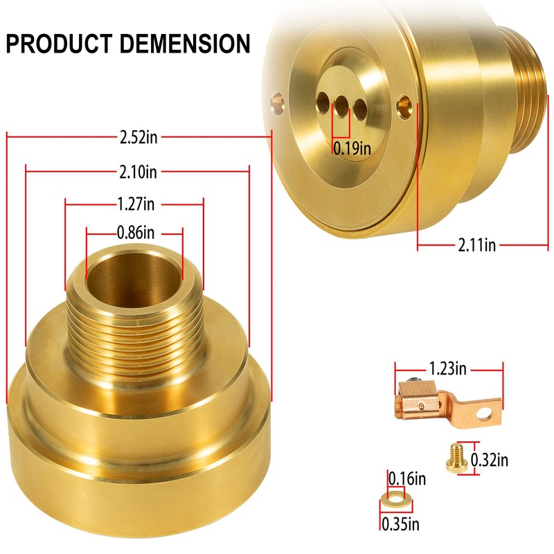Hihitomorrow 3 Hole Pool Brass Deck Jet Nozzle with Ground