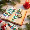BAISDY 120Pcs Christmas Book Tracker Bookmark Bulk, Bookshelf Design Paper