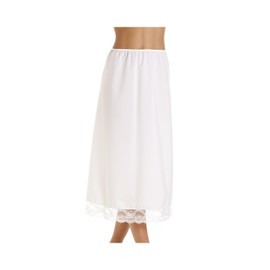 Camille Womens Ladies White 32'' Half Length Lace Trim Under Skirt Slip 18-20