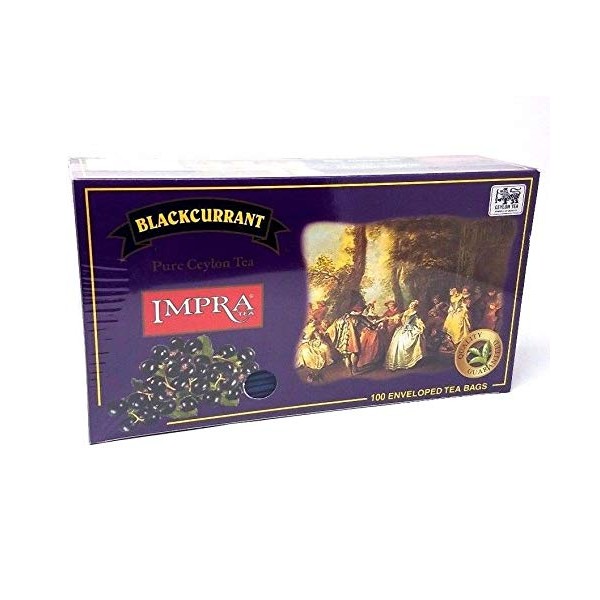 Impra Blackcurrant Pure Ceylon Tea 100 Enveloped Tea Bags