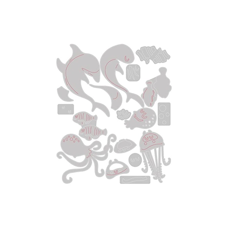 Sizzix Thinlits Die 665377 Under The Sea #1 Colorize by