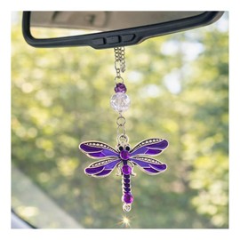 Dragonfly Rear View Mirror Car Charm - Crystal Sun Catcher for Car - Gifts for Women