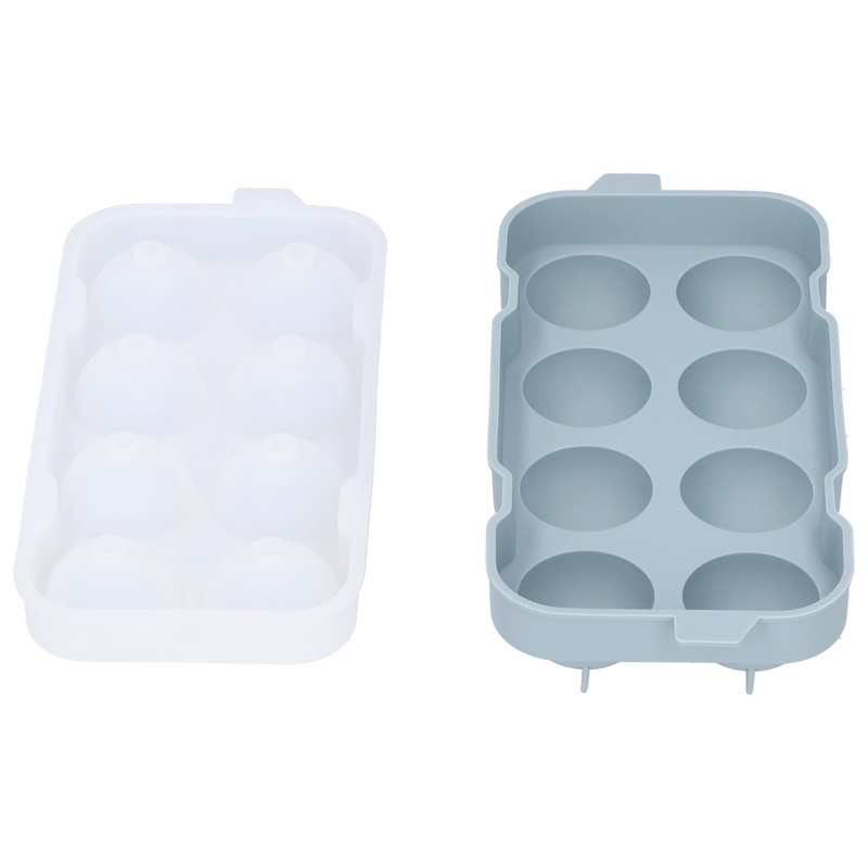 Ice Ball Maker Mold 8Hole Round Silicone Sphere Tray with
