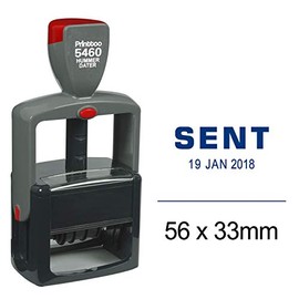 Printtoo Office Stationery Heavy Duty Dater Stamp with Sent Text Self Inking Date Rubber Stamp-Blue