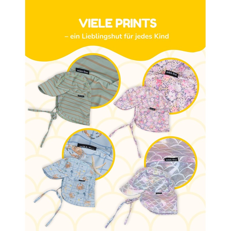 Mikk-line Baby Sun Hat with Neck Protection SPF 30 Lightweight