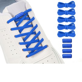 YELARXI No Tie Shoelaces Tieless Elastic Shoe Laces Replacement, 39" with 4 Metal Locks Buckles Fit for Adults Sneakers Canvas Shoes (5Pcs, Navy Blue)