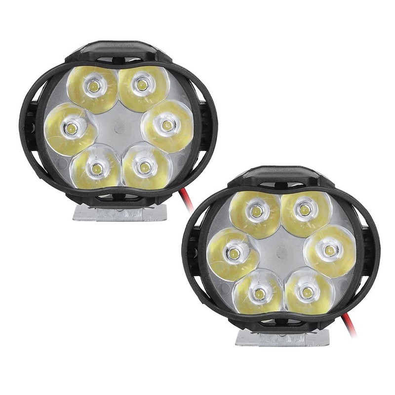 Headlights/Headlights,2Pcs 6 Led Spot Fog Light Motorcycle Headlight Universal Waterproof