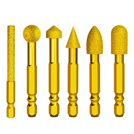 MoToNa 6 Piece Diamond Bar Diamond Polishing Bit Diamond Grinding Head Hex Shaft for Iron, Carbide Blades, Stone, Pottery, Metal