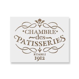 French Label Chambre des Patisseries Stencil Template for Walls and Crafts - Reusable Stencils for Painting in Small & Large Sizes