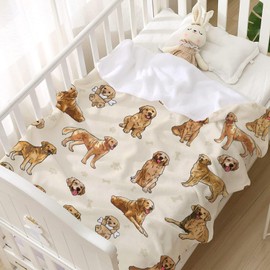 Golden Retriever Blanket, Golden Retriever Gifts for Women, Golden Retriever Baby Throw Blanket for Boys Girls, Best Gift for Golden Retriever Lover, Soft Flannel Dog Blanket, 50"x40" for Kids/Childs