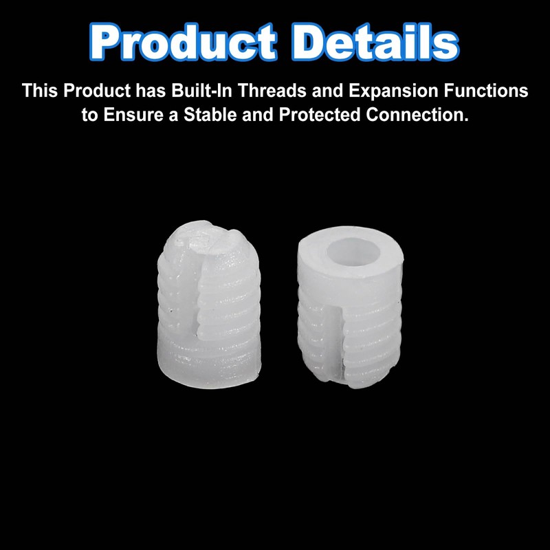 sourcing map 200Pcs 0.21"x0.31" Hinge Dowels, Plastic Dowel Insert for