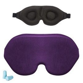 ZI007 Eye Mask, For Sleep, Good Sleep, Goods, Eye Blindfold, For Travel, No Pressure Sensation, Silk Texture, 3D Dimensional, Memory Foam, Nap, Lightweight, Compact, For Business Trips, Ear Plugs