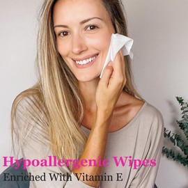 mivida 100 Count Individually Wrapped Makeup Remover Wipes with Vitamin E | Fragrance-Free, Alcohol-Free makeup wipes | Hypoallergenic single make up removing wipes