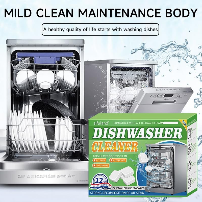 Dishwasher Cleaner and Deodorizer Tablets-24 Pack, Heavy Duty Deep Cleaning