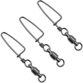 10 PCS Fishing Ball Bearing Swivel with Welded Ring and Coastlock Snap Fishing Hook to Line Connectors 18LB-350LB (Size 3+3 60LB 10pcs)