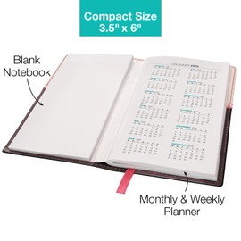 2025 Pocket Planner/Pocket Calendar, 3.5"x6": Includes 14 Months (November 2024 - December 2025) / 2025 Weekly Planner/Weekly Agenda/Monthly Calendar Organizer (Pink/Black)