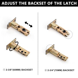 NeuType Front Door Handle Set Matte Black Double Door Handle Set with Dummy Heavy Duty Double Door Lock Set, with Single Cylinder Deadbolt and Lever Handle, Compatible with Right & Left Handed Doors