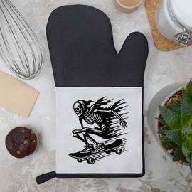 'Skeleton Riding Skateboard' Oven Glove/Mitt (OG00047603)