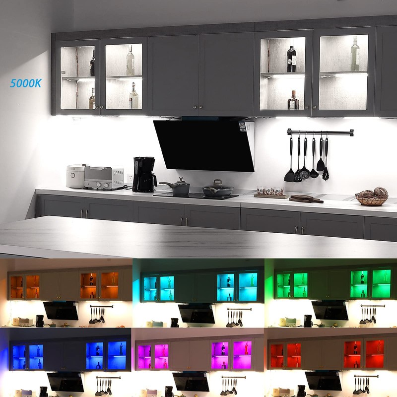 Under Cabinet LED Lights Kit. RGB Color Changing & Super