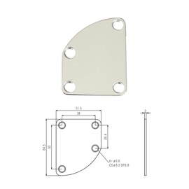 Metallor Electric Guitar Neck Plate Curved Cutaway Semi Round Neck Joint Back Mounting Plate 4 Holes with Screws Compatible with Stratocaster Telecaster Style Guitar Bass Parts Replacement