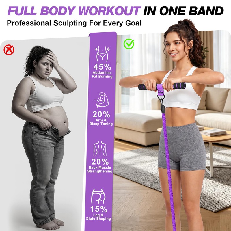 WOQQW Multifunction Pedal Resistance Band with Handle, Upgraded 3 Tube
