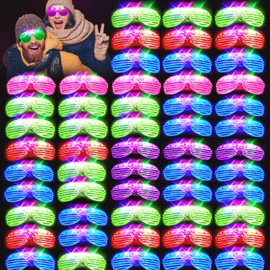 SHQDD 150PCS LED Glasses, Light Up Glasses, 5 Colors party glasses, with 3 Light Modes, Glow in The Dark Party Supplies, Neon Party Favors for Birthday Gifts, Party Decorations, New Year, Carnival