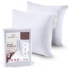 CIRCLESHOME Euro Pillow Protectors - 100% Zippered Cotton Pillow Covers