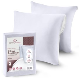 CIRCLESHOME Euro Pillow Protectors - 100% Zippered Cotton Pillow Covers - 26 X 26 Square Pillowcases - Protects Pillows from Dirt, Dust and Debris (European- 2 Pack- 26x26)