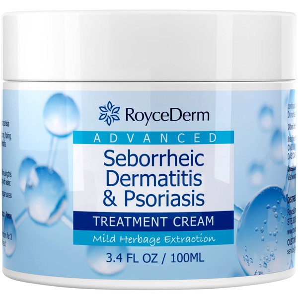 Roycederm Psoriasis Cream, Seborrheic Dermatitis Cream, Anti-Itch Cream, Scalp Treatment for Psoriasis, Dry Itchy Scalp Treatment, Dandruff Treatment, Soothing Relief