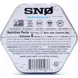 Mint Assortment KETO Xylitol Candy Chips (3-Pack) - SNØ 1.5oz Tin - Sugar-Free Candy With Only 2 Ingredients | Low Carbs, Diabetic-Friendly, Non-GMO, Vegan, GF & Kosher | Purest candy in the world!