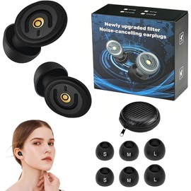Tapones Auditivos para Dormir,Tapones para Oídos Concierto,Tapones Oidos de Silicona,Profesionales de Oídos con Cancelación de Ruido 45D,Protectores Auditivos con 6 Earplugs y Caja de Regalo