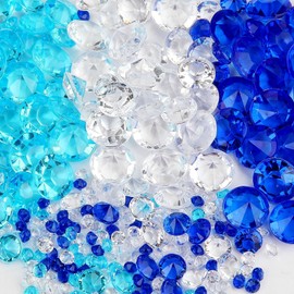 Mbsomnus Diamonds Decoration, Pack of 5000 Confetti Diamonds Wedding Blue Acrylic Decorative Crystals Confetti Glitter Diamonds Table Decoration Rhinestone for Birthday Party Vase Filler Scatter