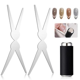 Plman Cat Eye Magnet Set, Multifunctional Nail Magnet Tool, Cat Eye Nail Magnet for French Effect, Cat Eye Gel Nail Polish Magnet for Nail Art DIY Home, Salon, Studio