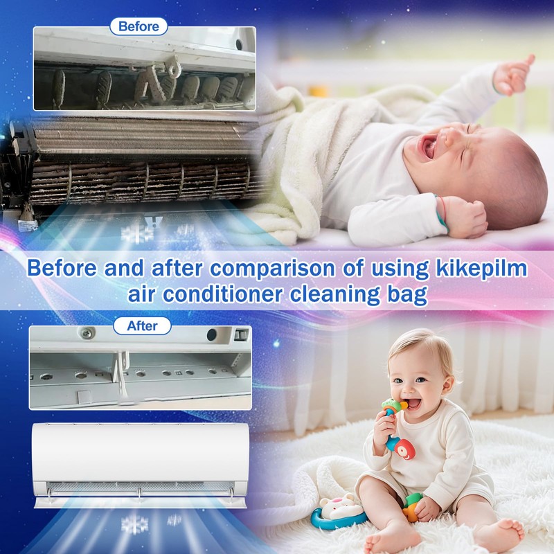 kikepilm Mini Split Cleaning Bag Kit with Double Hose Drain,