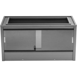 Oakestry 36 Inch Medium Mojave Reptile Habitat Enclosure with Mesh Screen Top and Odor Control 36L X 18W X 18H Grey Tank for Snakes Lizards and Reptile Enthusiasts