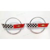 AUTO Chrome Red Front Nose Hood Rear Gas Lid Cross