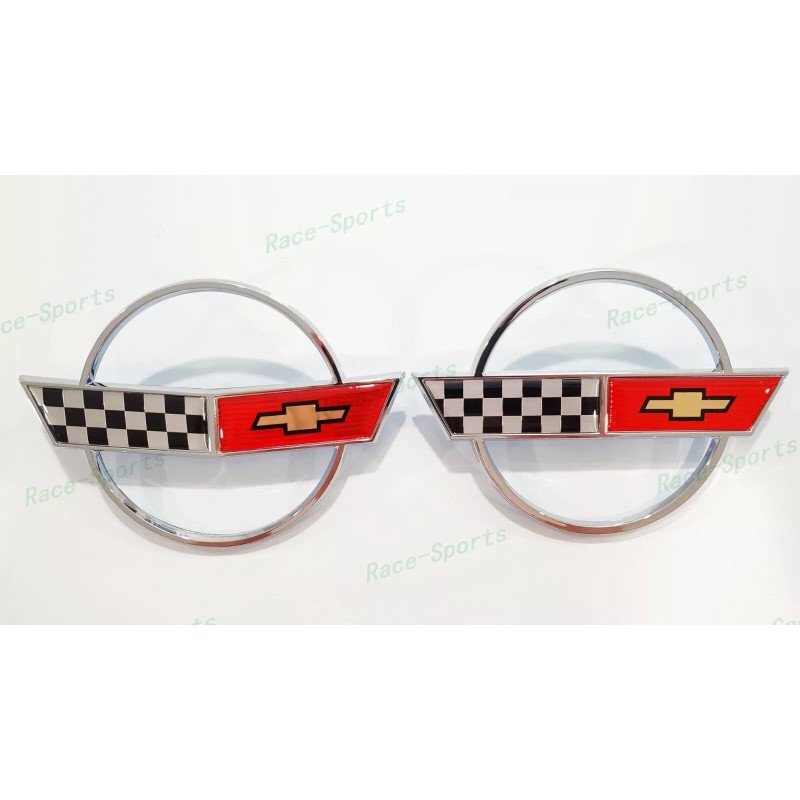 AUTO Chrome Red Front Nose Hood Rear Gas Lid Cross