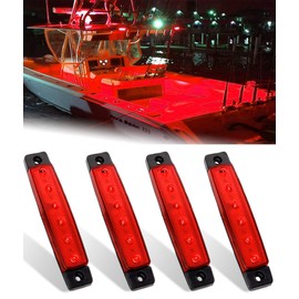 Shangyuan Marine Boat Lights, Utility Led Interior Lights for Boat Deck Courtesy Transom Cockpit Light, 12v Waterproof Marine Lighs for Yacht Fishing Pontoon Boat Sailboat Kayak Bass Boat, Red, 4PCS
